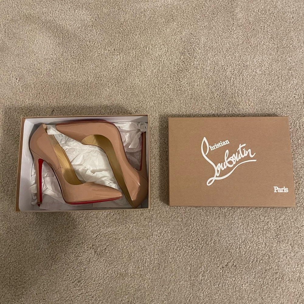 Christian Louboutin Pigalle 120 Patent Calf Nude